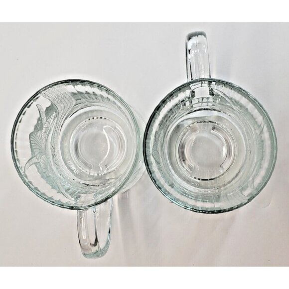 Arcoroc Canterbury Clear Crocus Embossed Vintage Mug Coffee Tea 10 oz set of 2 - Picture 7 of 10